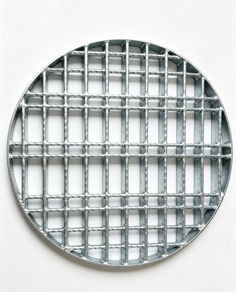 Grille en acier ronde pour puits de drainage